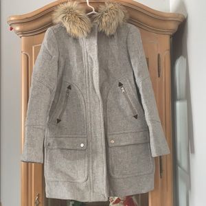 j.crew chateau parka - light gray